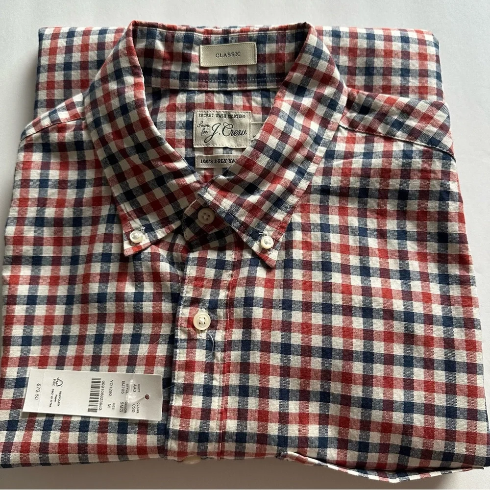 NWT Jcrew Men Secret Wash cotton poplin shirt Classic Fit | Size M